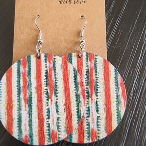 Hand Crafted Multicolor Striped Earrings
